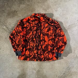 Vintage 90’s Orange Tree Camo Fleece Zip Up Jacket